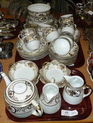 Lot 49 - Noritake gilt tea service on two trays