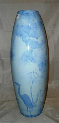 Lot 60 - Peggy Davies, large blue hand painted vase signed by the artist John Michael (one of one)