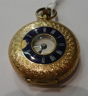 Lot 73 - A lady's fob watch, case stamped 18k