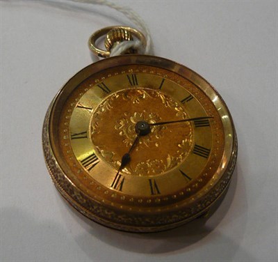 Lot 78 - 18ct gold fob watch