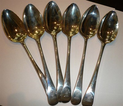 Lot 82 - Six silver tablespoons with Duke of Athlow crest