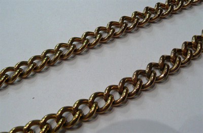Lot 92 - A watch chain, clasp stamped '9c'