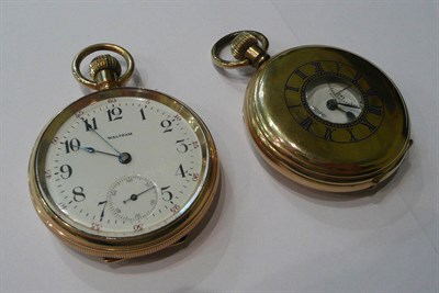 Lot 98 - Two gold plated pocket watches