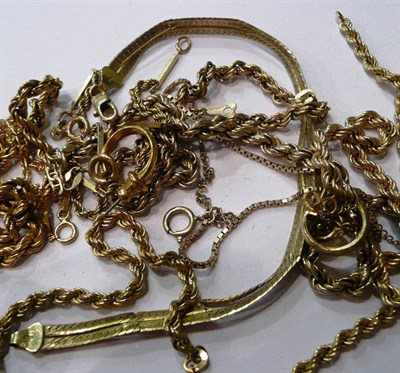 Lot 102 - Assorted 9ct gold necklaces, bracelets etc (some a.f.)