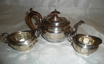 Lot 126 - Three piece silver tea set