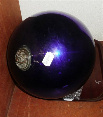 Lot 141 - A blue glass witches ball