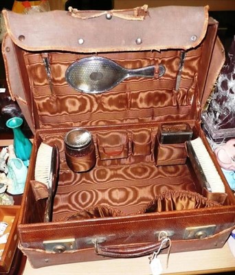 Lot 170 - Gentleman's travelling case with silver fittings