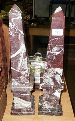 Lot 172 - A pair of marble obelisks (a.f.)