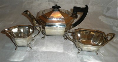 Lot 178 - A three piece silver tea service