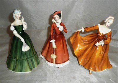 Lot 194 - Three Royal Doulton figures 'Gillian' HN3042, 'Julia' HN2705 and 'Kirsty' HN2381