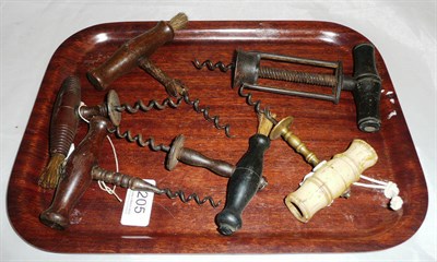 Lot 205 - Six corkscrews, 19th century