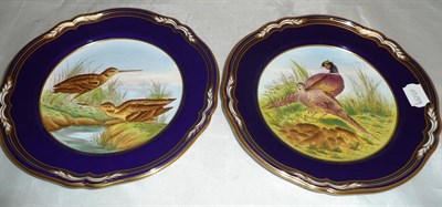 Lot 208 - Two Spode cabinet plates 'Game Birds' signed A Wallis