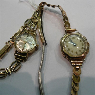 Lot 216 - A 9ct gold lady's Rotary wristwatch and a 9ct gold unnamed lady's wristwatch