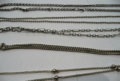 Lot 248 - Five assorted silver chains