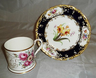 Lot 317 - English cabinet plate and a rose decorated mug