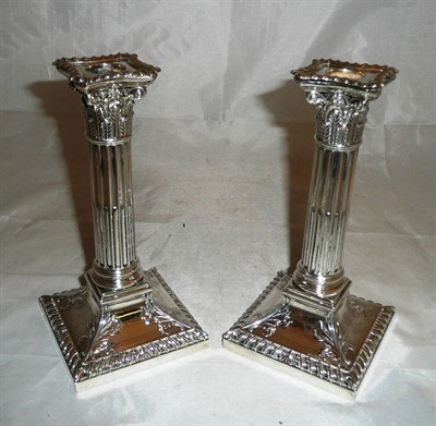 Lot 354 - Pair of silver candlesticks, London