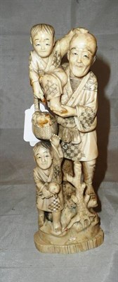 Lot 359 - Carved ivory figural group