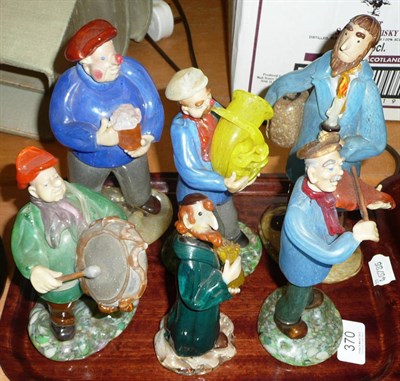 Lot 370 - Six glass Czechoslovakian figures