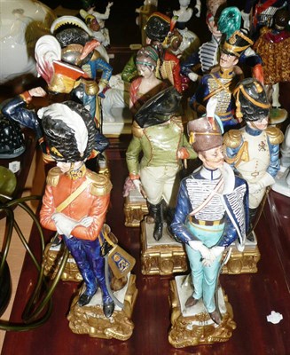 Lot 372 - Set of eleven Capo di Monte military figures