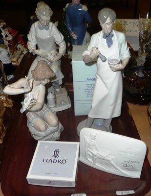 Lot 376 - Two Lladro pharmacy figures, a girl etc