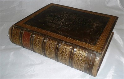 Lot 380 - Brown leather and gilt tooled family bible 'Browns'