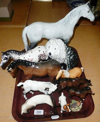 Lot 388 - A collection of Beswick animals including horses and dogs