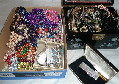 Lot 430 - A large quantity of costume jewellery including a Trifari necklace, French jet beads, Mexican...