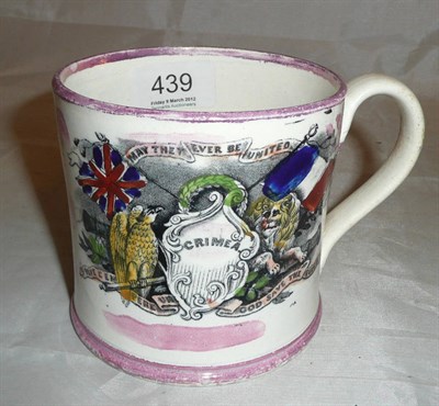 Lot 439 - Sunderland pink lustre mug