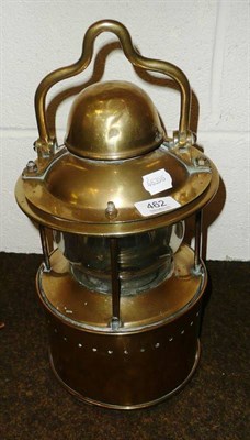 Lot 462 - A brass ship's lamp