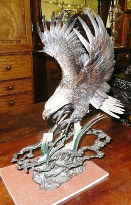 Lot 480 - Dennis Jones, American born 1943, a bronze sculpture of an eagle, signed and dated 96