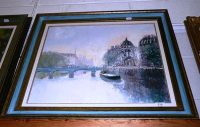 Lot 516 - Treniev, 'Ponte de Arles, Paris', oil on canvas, 50cm by 60cm