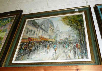 Lot 517 - Dixion', French street scene, oil on canvas, 50cm by 60cm