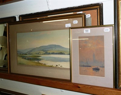 Lot 522 - Two watercolours by G Allister MacDonald, lake scene and small example entitled 'Foggy Morning' and