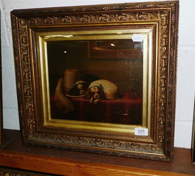 Lot 525 - After Sir Edward Landseer, King Charles Spaniels beside a hat