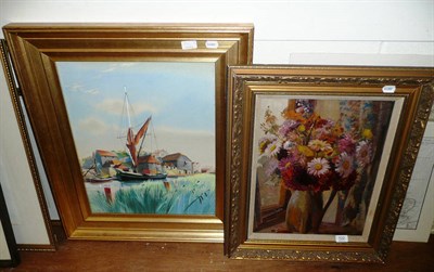 Lot 532 - E C Fisher Clay still life with flowers, oil on board, signed, and Stanley Jackson Cinque Port...