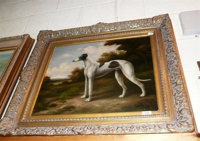 Lot 539 - Jan Huff, portrait of a greyhound, oil on canvas