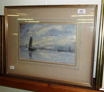 Lot 542 - James McBay, Amsterdam, signed watercolour, with Fine Art Society label