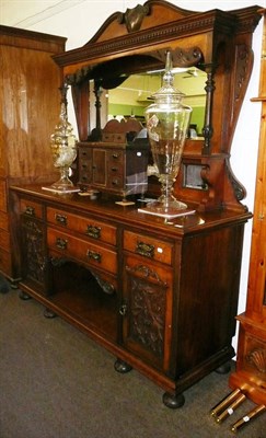 Lot 568 - Large Victorian mirror back sideboard