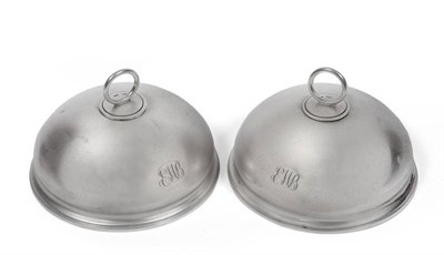 Lot 477 - A Pair of Victorian Silver Cloches, William Moulson, London 1857, the plain circular domes with two