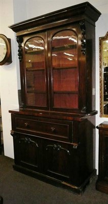 Lot 587 - Victorian mahogany secretaire bookcase