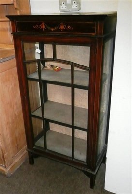 Lot 589 - Edwardian glazed display cabinet with painted decoration