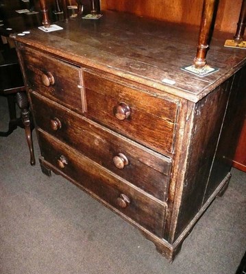 Lot 598 - Georgian oak three height chest of drawers