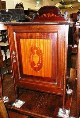 Lot 601 - An Edwardian inlaid bedside cabinet