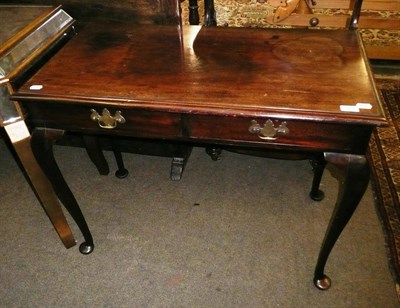 Lot 625 - 19th century mahogany side table with two drawers