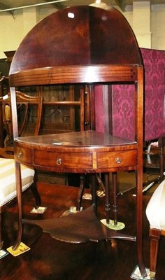 Lot 636 - Mahogany two tier corner washstand