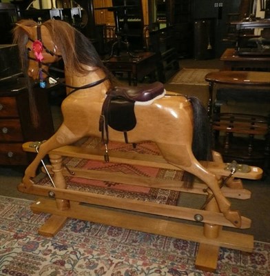 Lot 643 - Modern 'Tom Cobley' rocking horse on treadle base