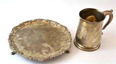 Lot 491 - A George II Silver Mug, John Payne, London 1754, of plain form with a double scroll handle,...