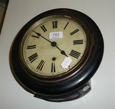 Lot 743 - 19th century small drop dial wall clock