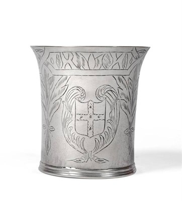 Lot 496 - York Interest: A Charles II Provincial Silver Beaker, Thomas Mangy, York 1678, of flared...