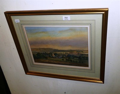 Lot 781 - Edward Stamp, watercolour, view of Everdon, Northamptonshire